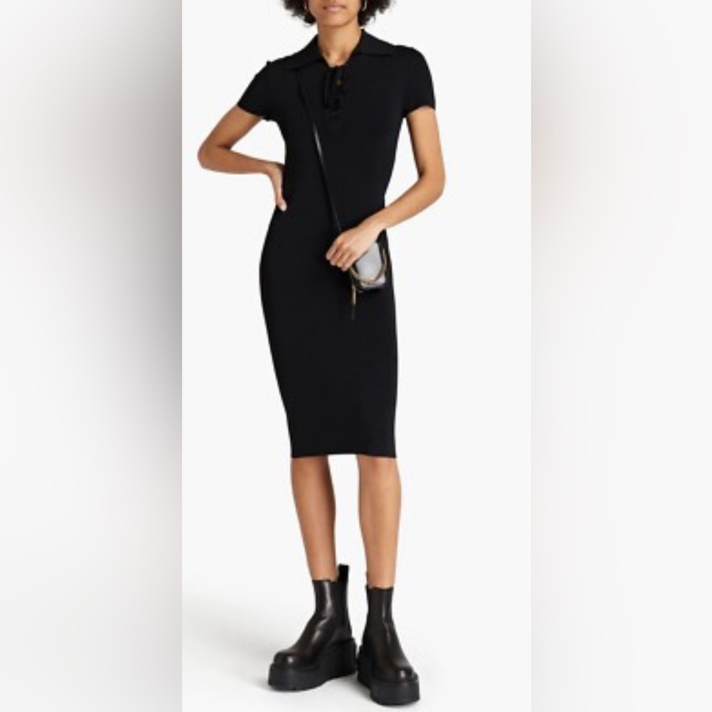 Alice + Olivia Classic Black Midi Dress
